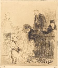 Coming Out of the Hearing (first plate), 1909. Creator: Jean Louis Forain.
