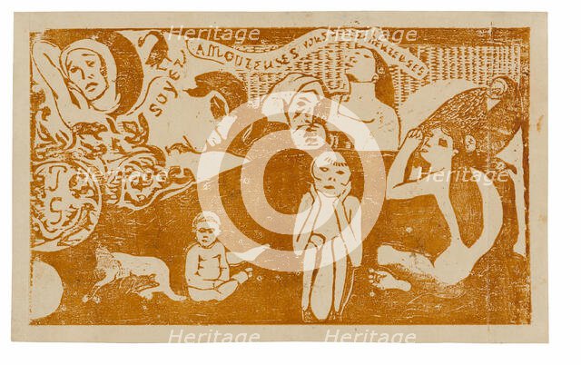 Soyez amoureuses, vous serez heureuses (Love, and You Will Be Happy), from the Suite of La..., 1899. Creator: Paul Gauguin.