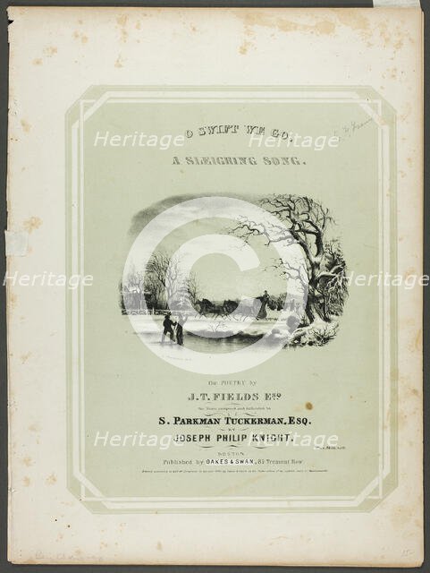 O' Swift We Go, a Sleighing Song, 1840. Creator: Benjamin Champney.