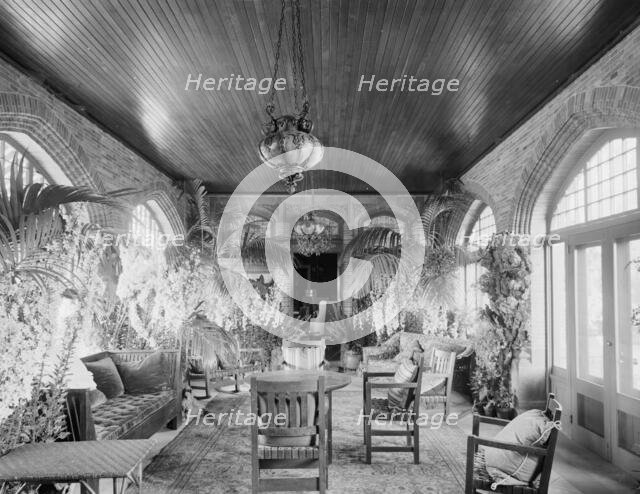 Interior of the loggia, country home of W.E.S. Griswold, Lenox, Mass., c.between 1910 and 1920. Creator: Unknown.