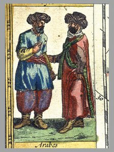 Arabs, colored engraving from the book 'Le Theatre du monde' or 'Nouvel Atlas', 1645, created, pr…