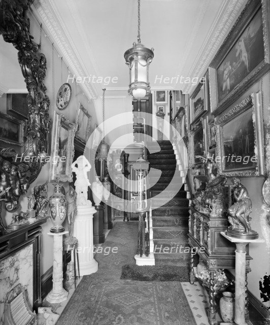 Entrance hall, Park Lea, Fulwood Park, Aigburth, Liverpool, Merseyside, 1916. Creator: Henry Bedford Lemere.