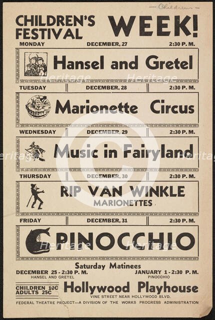 Children's Festival Week, Los Angeles, CA, 1937. Creator: Unknown.