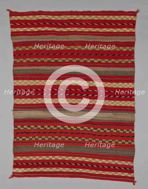 Sarape with Compound Banded Design, 1870/95. Creator: Unknown.