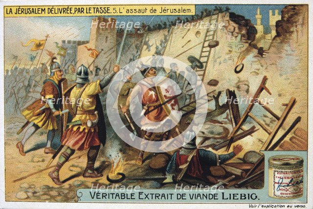La Jerusalem deliveree par le Tasse, The assault on Jerusalem. 19th Century. Artist: Unknown
