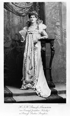 HSH Princess Lowenstein as Princess Pauline Borghese. Artist: Unknown