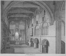 Interior view of the Church of St Bartholomew-the-Great, Smithfield, City of London, 1800. Artist: James Peller Malcolm
