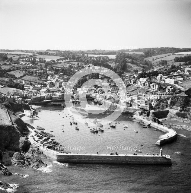 The village, Victoria Pier and the harbour, Mevagissey, Cornwall, 1953. Artist: Aerofilms.