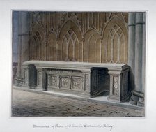 Anne of Cleves' monument, Westminster Abbey, London, 1829.      Artist: John Chessell Buckler
