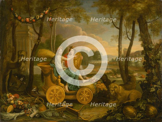 Allegory of the Four Elements: The Earth. Design for a tapestry for King Louis XIV, c. 1680. Creator: Le Brun, Charles (1619-1690).