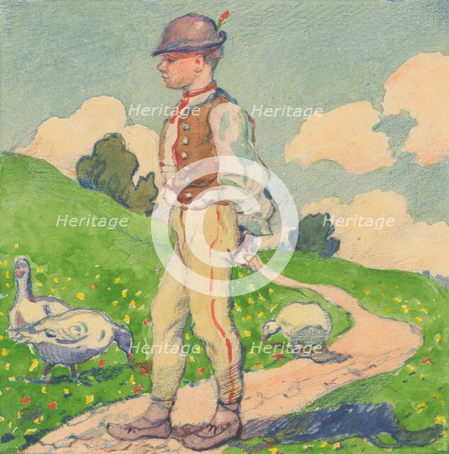 5.- Chasnik with geese, 1932. Creator: Gustav Mally.