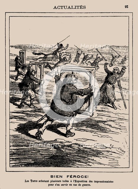 Ferocious! The Turks buying several works at the Impressionist Exhibition..., 1877. Creator: Cham (Amédée Charles de Noé) (1819-1879).
