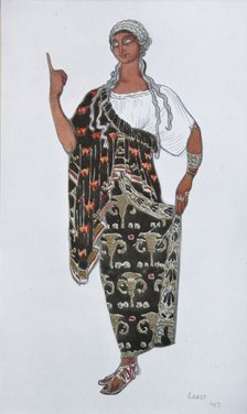 Costume design for the opera Fedra by Ildebrando Pizzetti, 1917. Artist: Bakst, Léon (1866-1924)