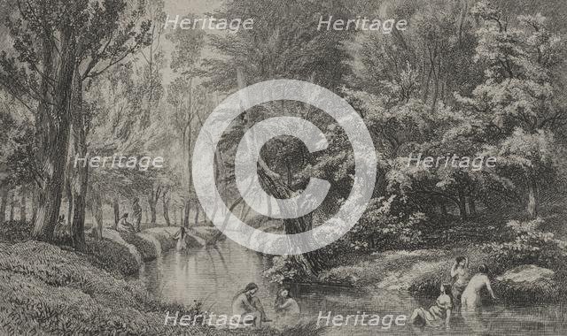 The Bathers, c. 1847. Creator: Charles François Daubigny (French, 1817-1878).