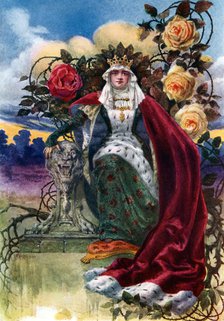 'A Queen of Roses', 1908-1909.Artist: JH Valda