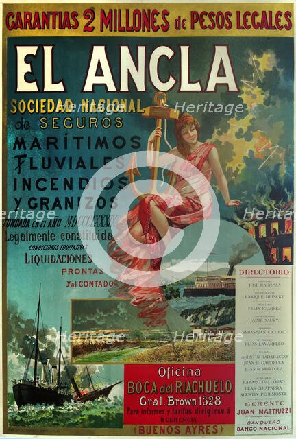 El Ancla Seguros Sociedad Nacional, 1900-1905. Creator: Simonetti, Cesare (1862-1912).