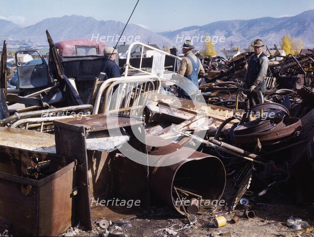 Scrap and salvage depot, Butte, Montana, 1942. Creator: Russell Lee.
