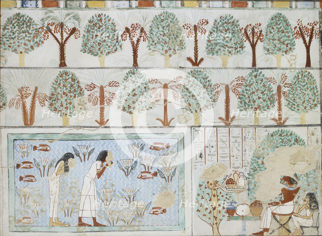 Copy of wall painting from private tomb 63 of Sebkhotpe, Thebes (I, 1, 125-128), 20th century. Artist: Anna (Nina) Macpherson Davies.
