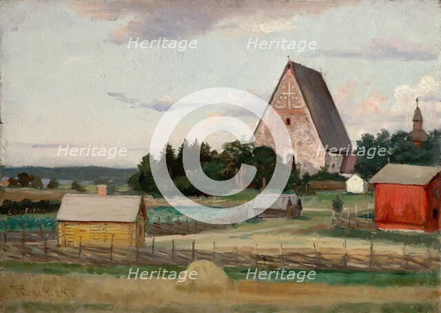 Lohja church, exercise, 1860-1900. Creator: Adolf von Becker.