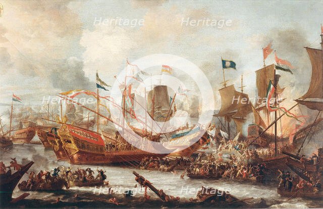 The Battle of Lepanto, 1671. Creator: Peeters, Jan, the Elder (1624-1678).
