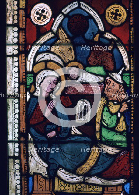 Stained glass Swedish Nativity. Artist: Unknown