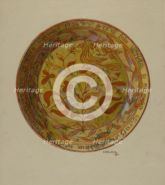 Pa. German Dish, 1938. Creator: Eugene Shellady.