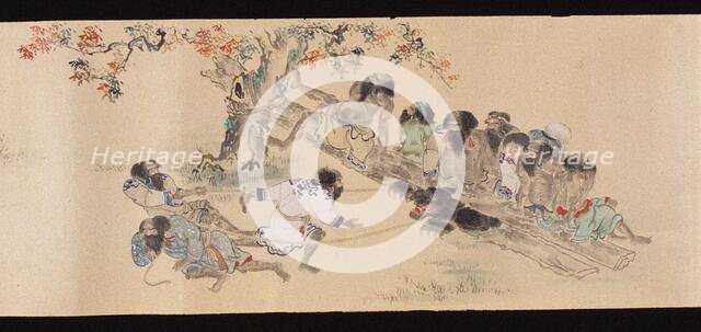 Ainu while bear hunting, 1800-1829. Creator: Chishima (Matsumae), Shunri (active ca 1800-1829).