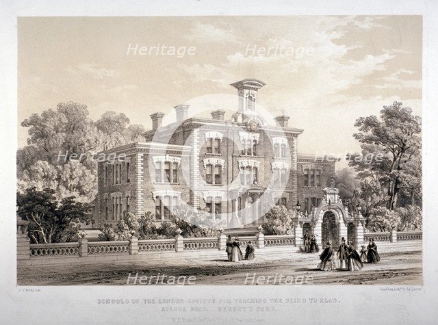 London Society Schools for teaching blind people, Avenue Road, Marylebone, London, c1860.  Artist: Day & Son