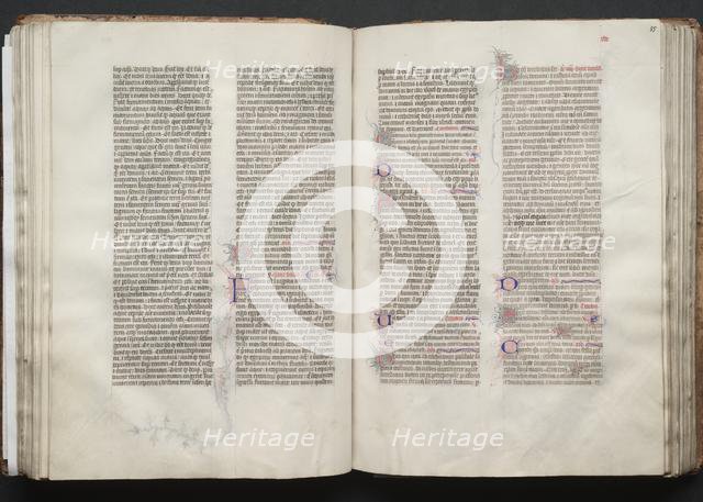 The Gotha Missal: Fol. 55r, Text, c. 1375. Creator: Master of the Boqueteaux (French); Workshop, and.