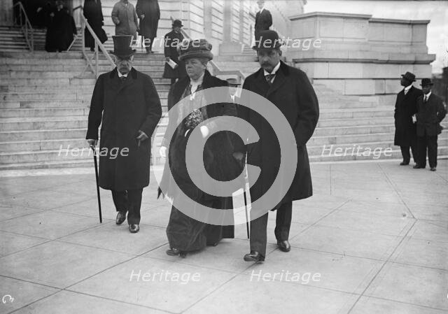J. Pierpont Morgan Jr., right, with Father And Mrs. Herbert Satterlee, 1912. Creator: Harris & Ewing.