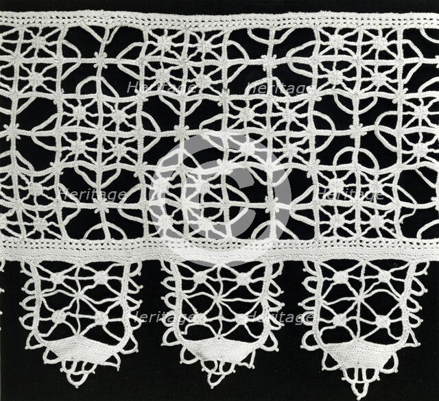 Border, Italy, 1875/1900 (reproduction of 16th century Reticello design). Creator: Unknown.