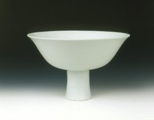 Porcelain stemcup with 'sweet white' glaze, Ming dynasty, Yongle period, China, 1403-1425. Artist: Unknown