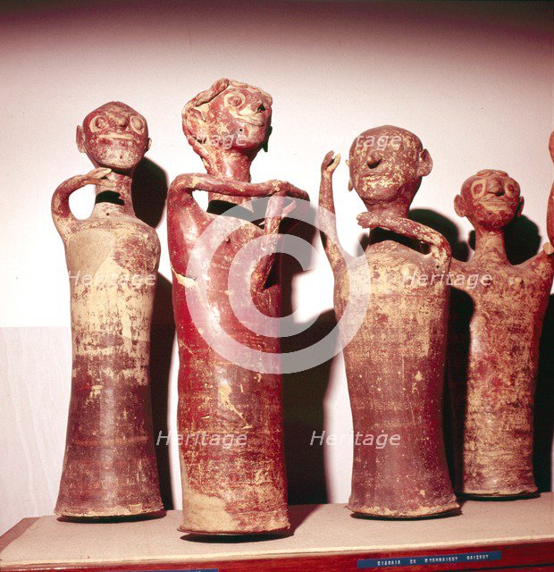 Terracotta Idols from House of the Idols, Citadel of Mycenae, Greece, 13th century BC. Artist: Unknown.