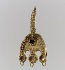 Earring, Byzantine or Langobardic, 6th-7th century. Creator: Unknown.