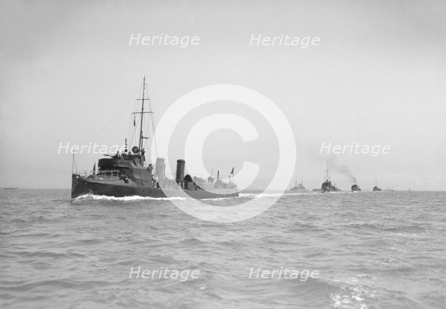 Line of Torpedo Boats under way, 1911. Creator: Kirk & Sons of Cowes.