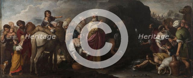 Moses Striking Water from the Rock, 1667-1670. Creator: Murillo, Bartolomé Estebàn (1617-1682).