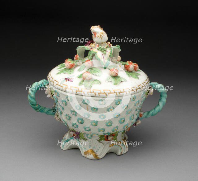 Covered Bowl, Chelsea, 1750/60. Creator: Chelsea Porcelain Manufactory.