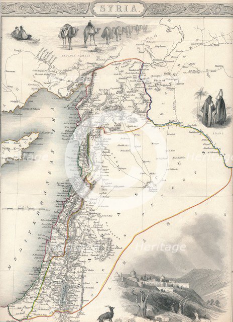 Map of Syria, 1851. Artist: John Tallis.