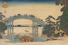 Stone Bridge over the Aji River, Osaka, 1838. Creator: Gakutei.