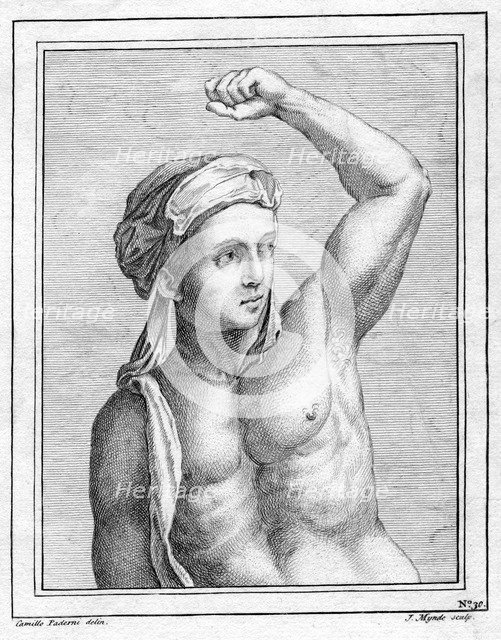 Unknown portrait, 18th century. Artist: J Mynde