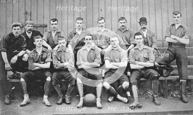Group portrait of Burslem Port Vale football team, 1896.  Creator: Symmons & Thiele.