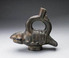 Single Spout Blackware Vessel in the Form of a Crayfish, A.D. 1000/1400. Creator: Unknown.