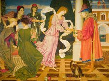 Beauty Receiving the White Rose from her Father, 1899.  Creator: Joseph Edward Southall.