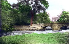 Bridge at Haddon Hall stately home, Derbyshire, 1926.Artist: Cavenders Ltd