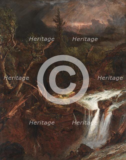 The Clove - A Storm Scene in the Catskill Mountains, 1851. Creator: Jasper F. Cropsey (American, 1823-1900).