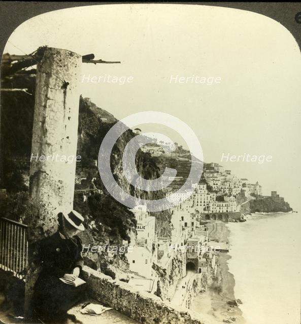 'Amalfi and the sea, east from the Capuchin convent, Italy', c1909. Creator: Unknown.