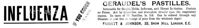 Advertisement for Géraudel's Pastilles, 1895. Creator: Unknown.