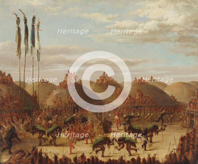 Bull Dance, Mandan O-kee-pa Ceremony, 1832. Creator: George Catlin.