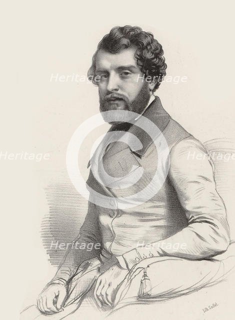 Portrait of the composer Federico Ricci (1809-1877) , 1844. Creator: Alophe, Marie-Alexandre Menut (1812-1883).