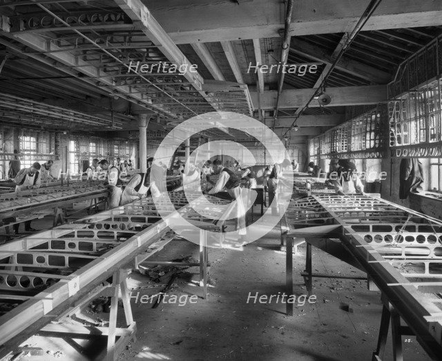 Aircraft manufacturing, Waring and Gillow factory, Lancaster, Lancashire, January 1917. Artist: H Bedford Lemere.